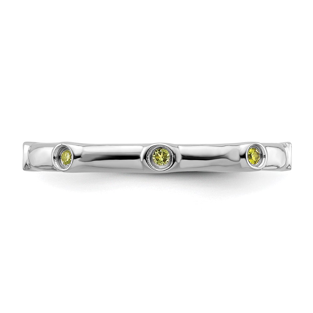 Sterling Silver Stackable Expressions Peridot Ring Size -10
