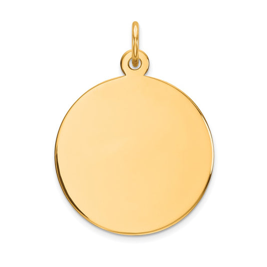 10K Plain .018 Gauge Circular Engravable Disc Charm