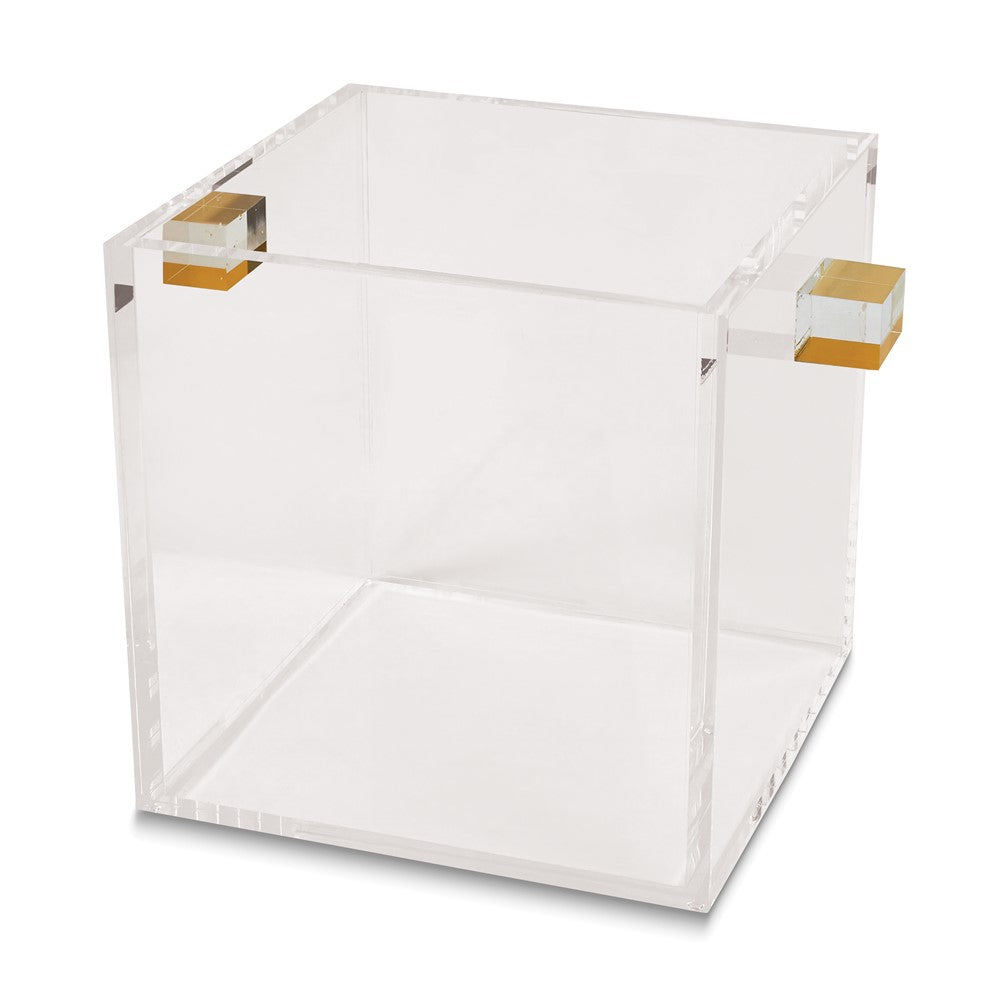 Lucite Clear Wine Cooler with Gold Handles
