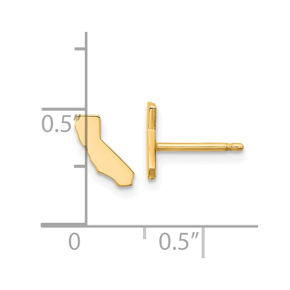 Sterling Silver/Gold-plated California State Earrings