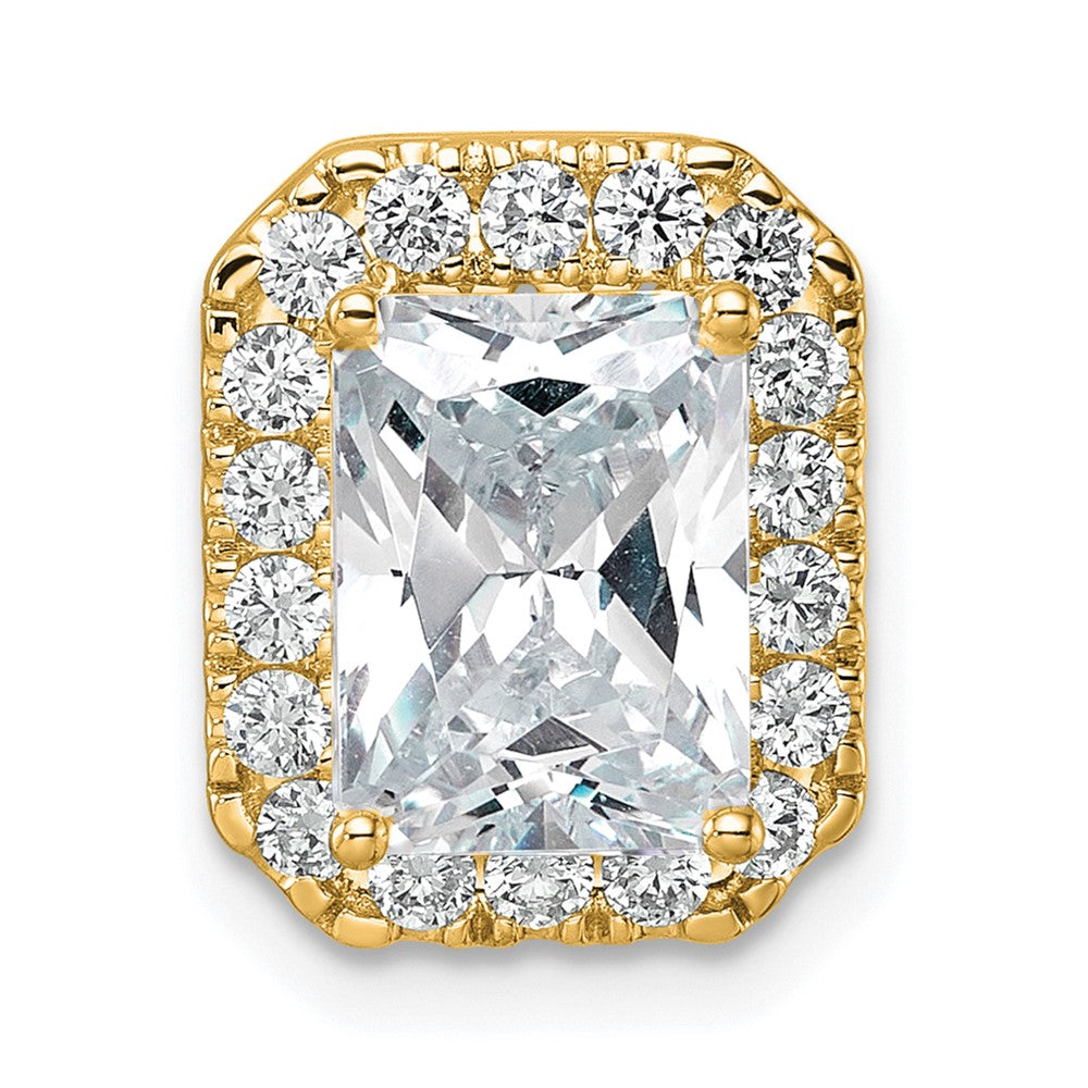 14k 1/2 carat Lab Grown Diamond VS/SI+ G+ Semi Mount Halo Chain Slide Pendant