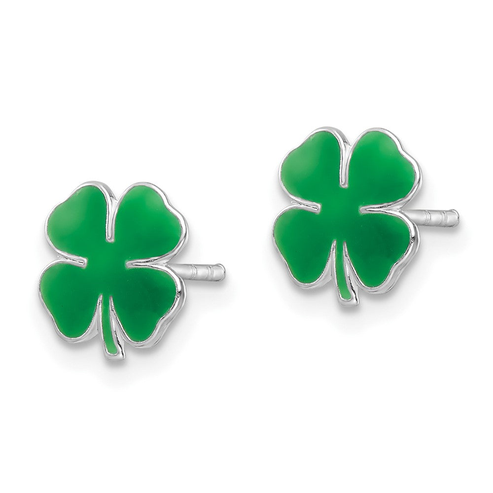 Sterling Silver Rhodium-plated Graduated CZ Curved Post Earrings