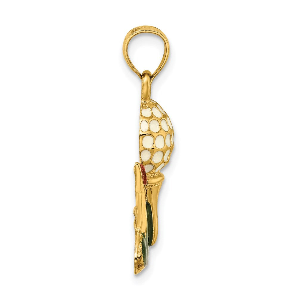 14K W/ Enamel and 2-D Golf Ball Charm