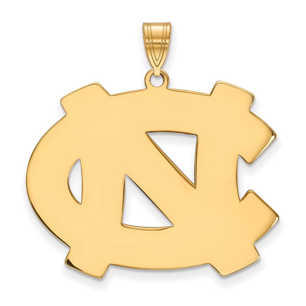 Sterling Silver Gold-plated LogoArt University of North Carolina N-C Extra Large Pendant Q-GP005UNC