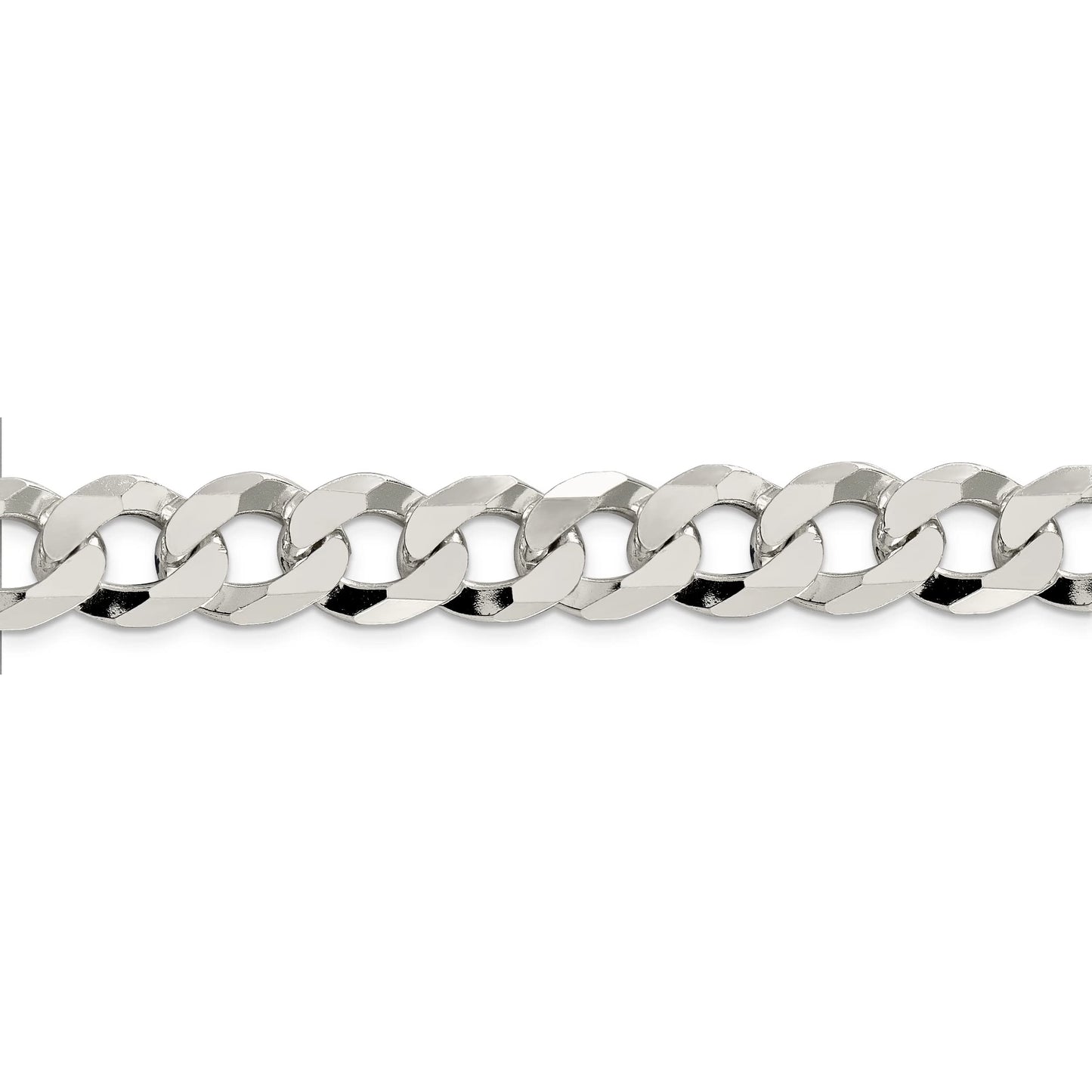 925 Sterling Silver Solid Polished 13mm Beveled Curb Chain Bracelet 8 Inch Lobster Claw Jewelry Gifts for Women