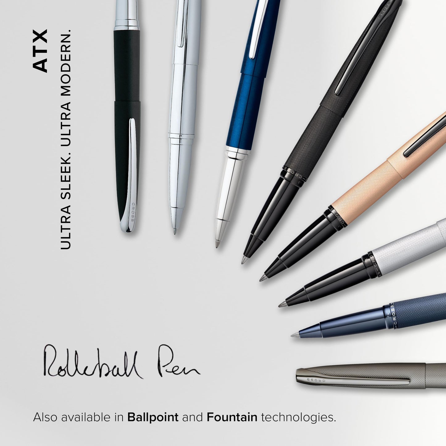 Cross ATX Refillable Ballpoint Pen, Medium Ballpen, Includes Premium Gift Box - Basalt Black