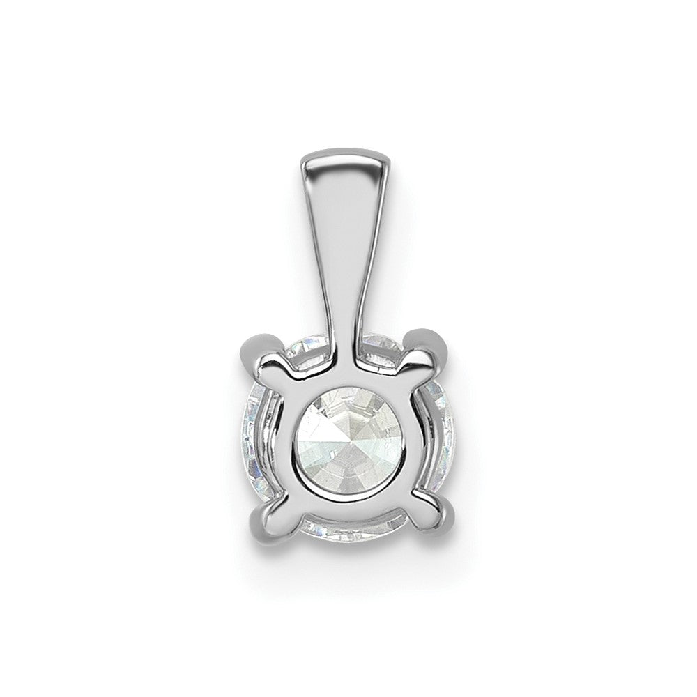 14k White Gold 3/4 carat Lab Grown Diamond VS/SI+ G+ Round Complete Four Prong Pendant