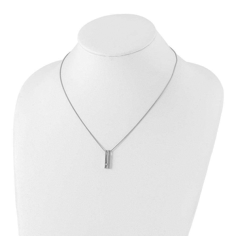 White Ice Sterling Silver Rhodium-plated 18 Inch Diamond Necklace with 2 Inch Extender 18 Inches