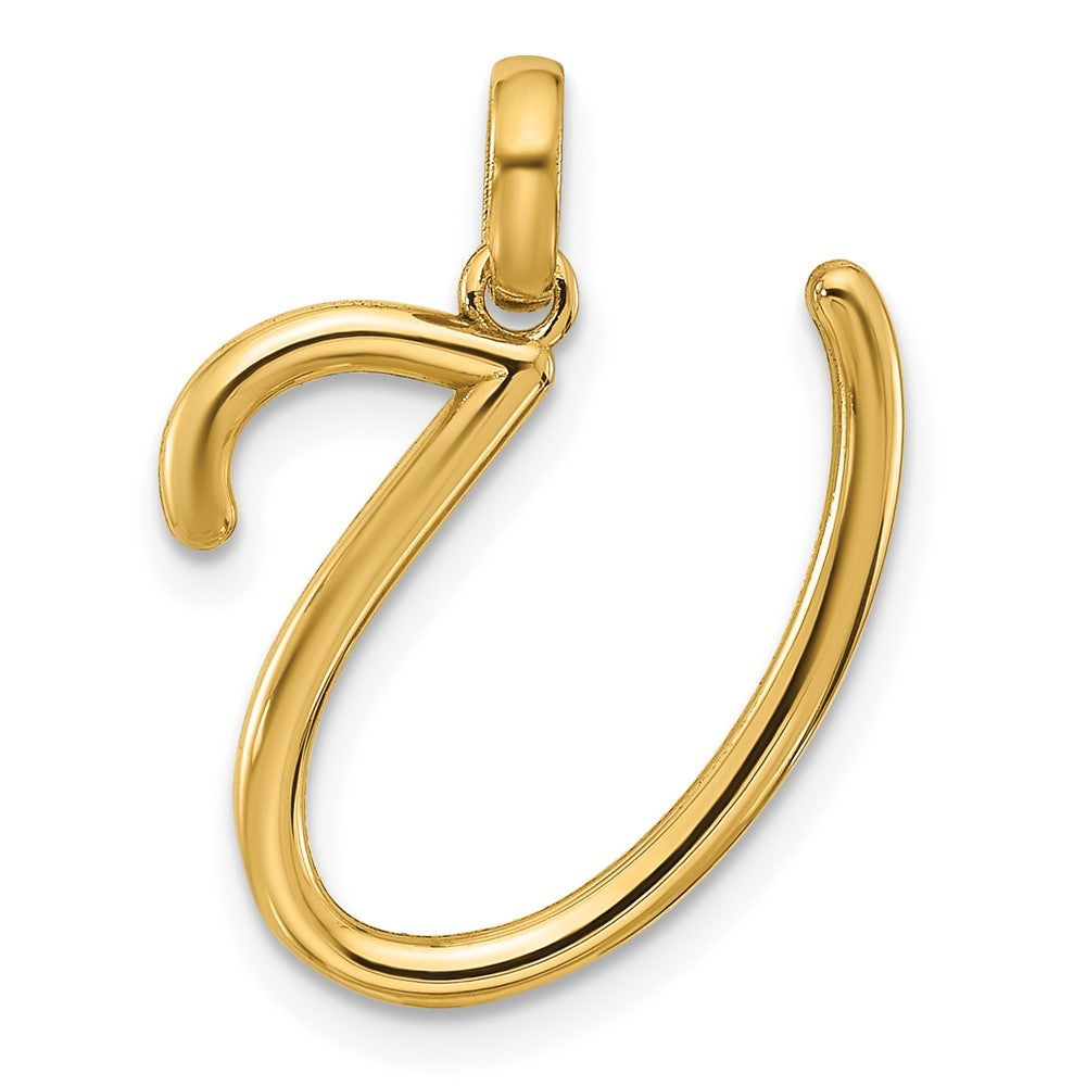 14k Yellow Gold Fancy Letter U
