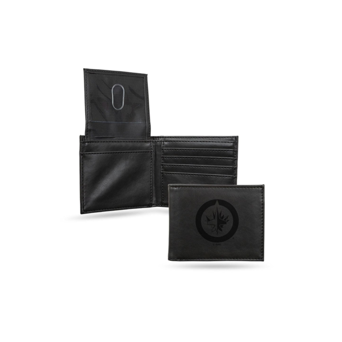 4" Black NHL Winnipeg Jets Engraved Billfold Wallet