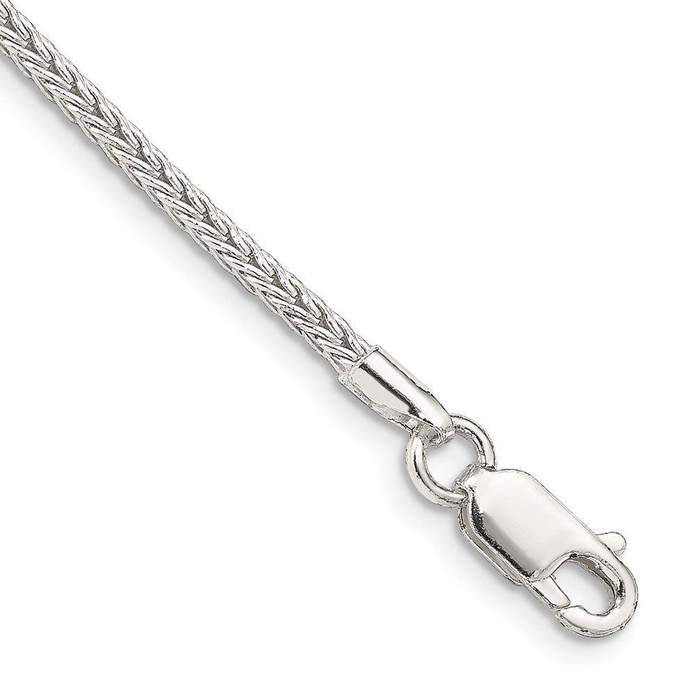 Sterling Silver 2mm Diamond-cut Round Franco Chain 7 inches
