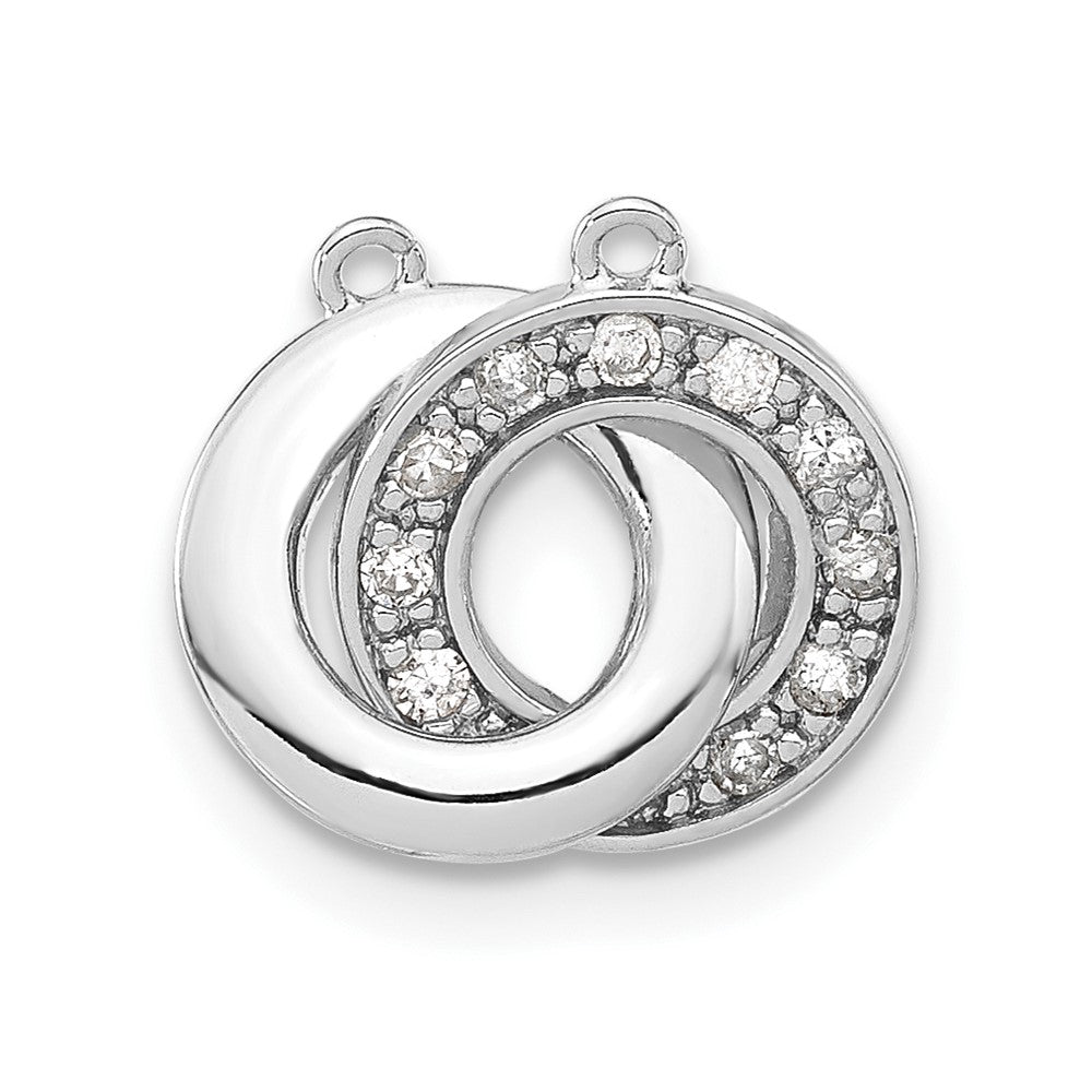Sterling Silver Polished Diamond Interlocking Circles Pendant