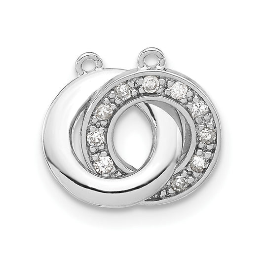 Sterling Silver Polished Diamond Interlocking Circles Pendant
