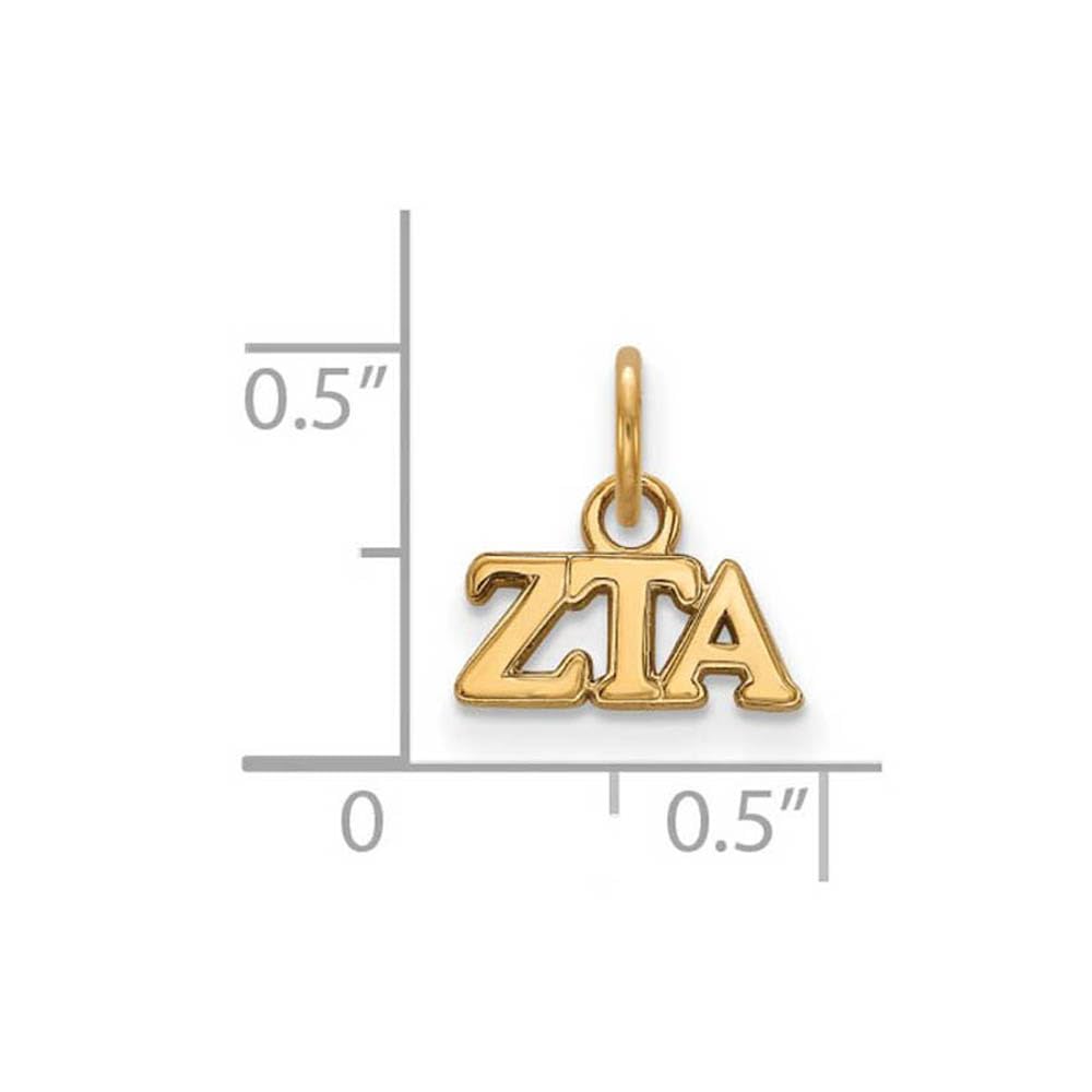 Sterling Silver w/ 14K Yellow Gold-Plated Official Licensed Greek Sororities Zeta Tau Alpha (ZTA) XS Pendant