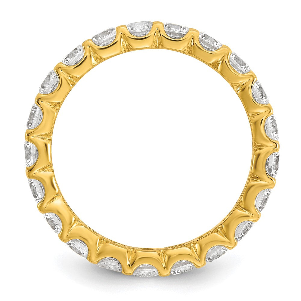 Sterling Shimmer Sterling Silver Gold-tone Flash Gold-plated 3mm CZ 21 Stone Eternity Band