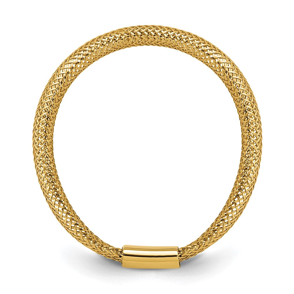 14K Polished Mesh Stretch Ring