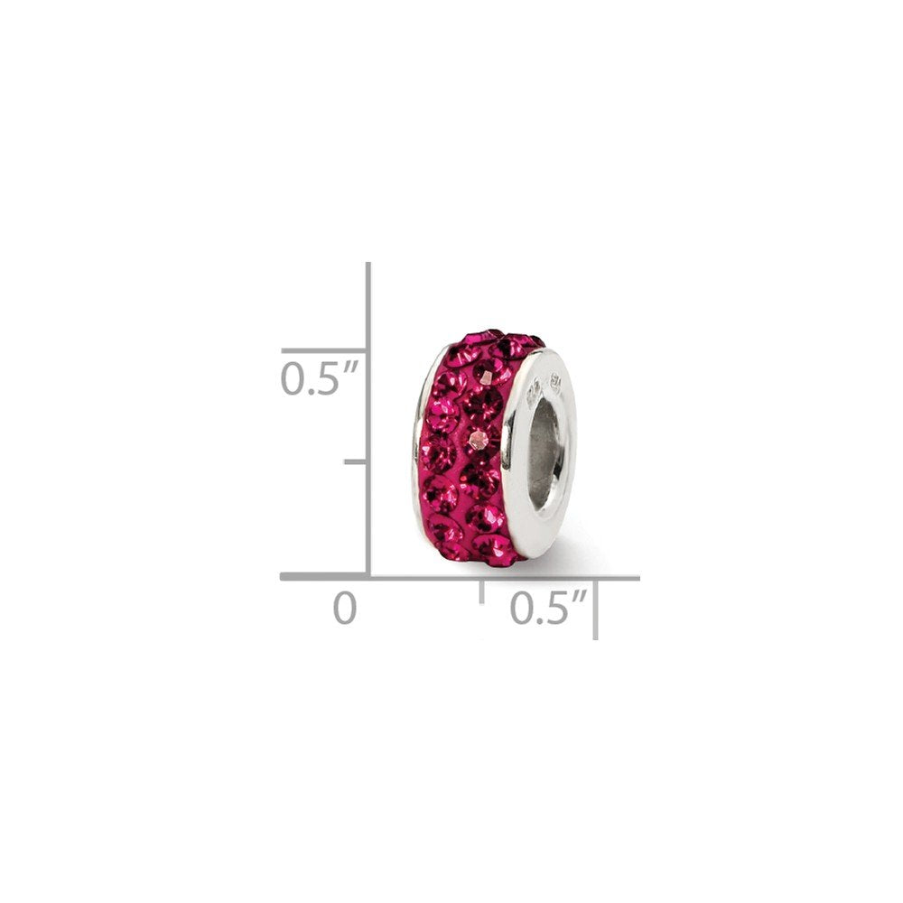 Sterling Silver Reflections July Double Row Red Preciosa Crystal Bead