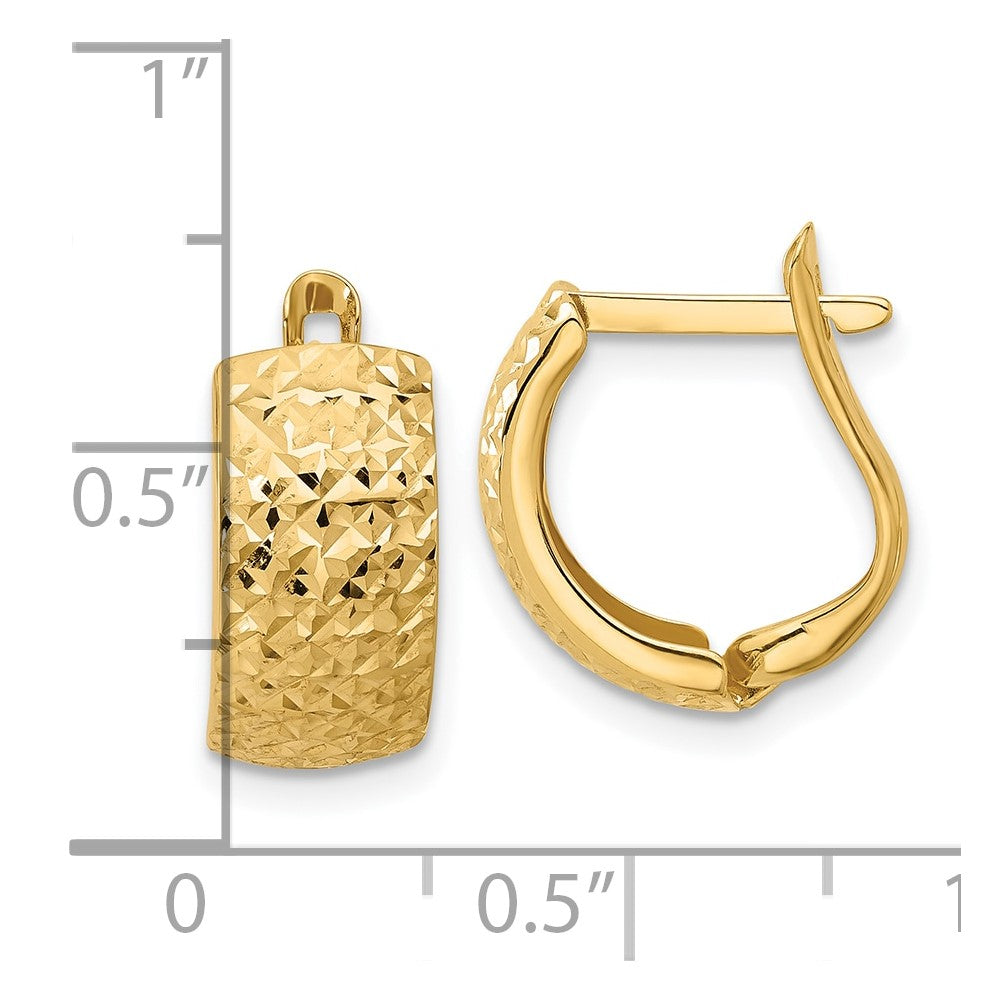 14K Polished and Diamond-cut Omega Back Earrings