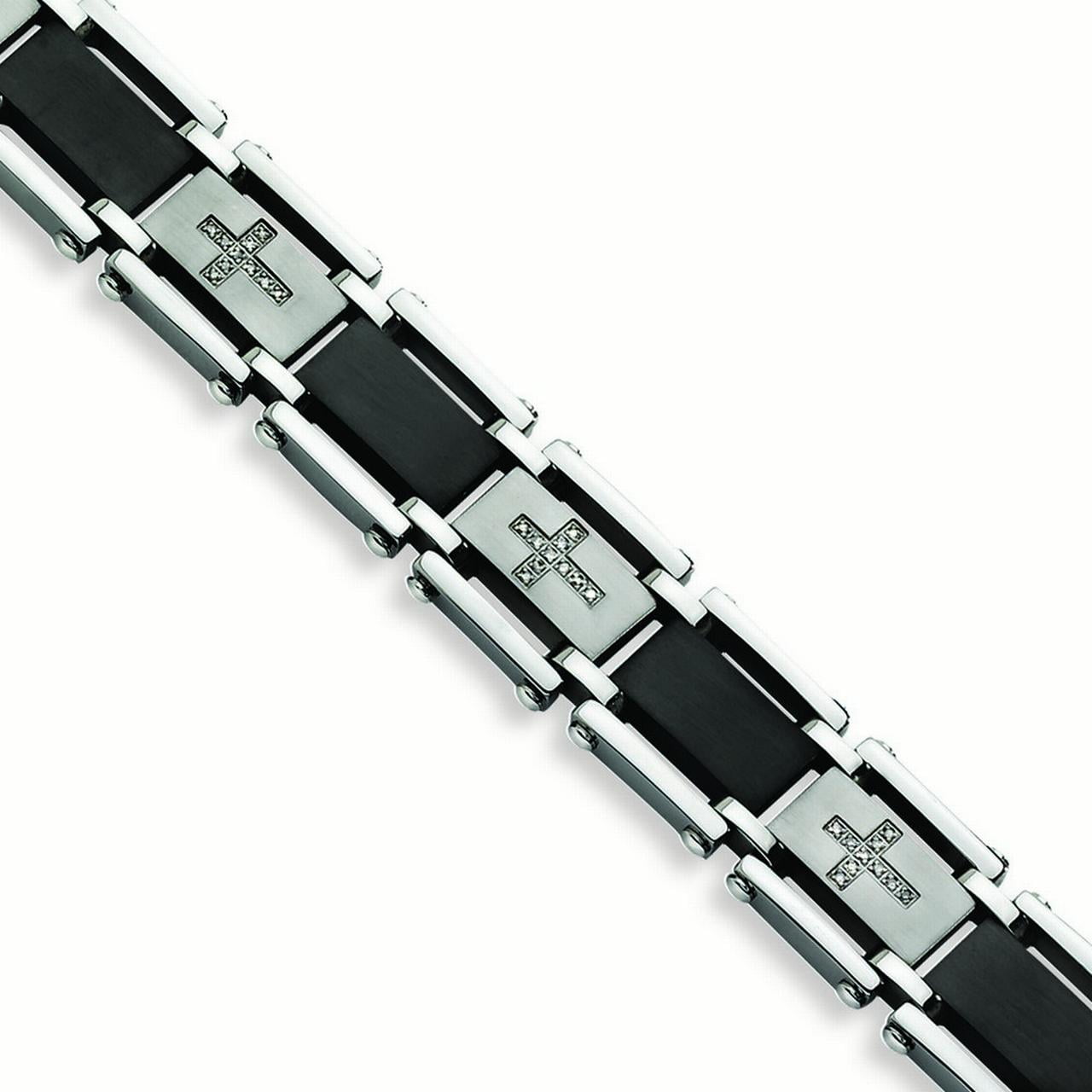 Chisel Stainless Steel and Black IP - 8.75 inches Bracelet