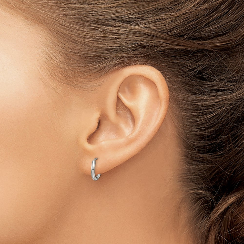 Stainless Steel Polished 1.6mm Hinged Hoop Earrings