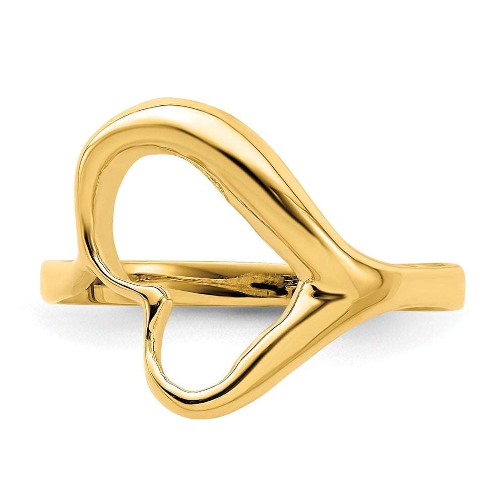 14K Tilted Heart Ring Size 6