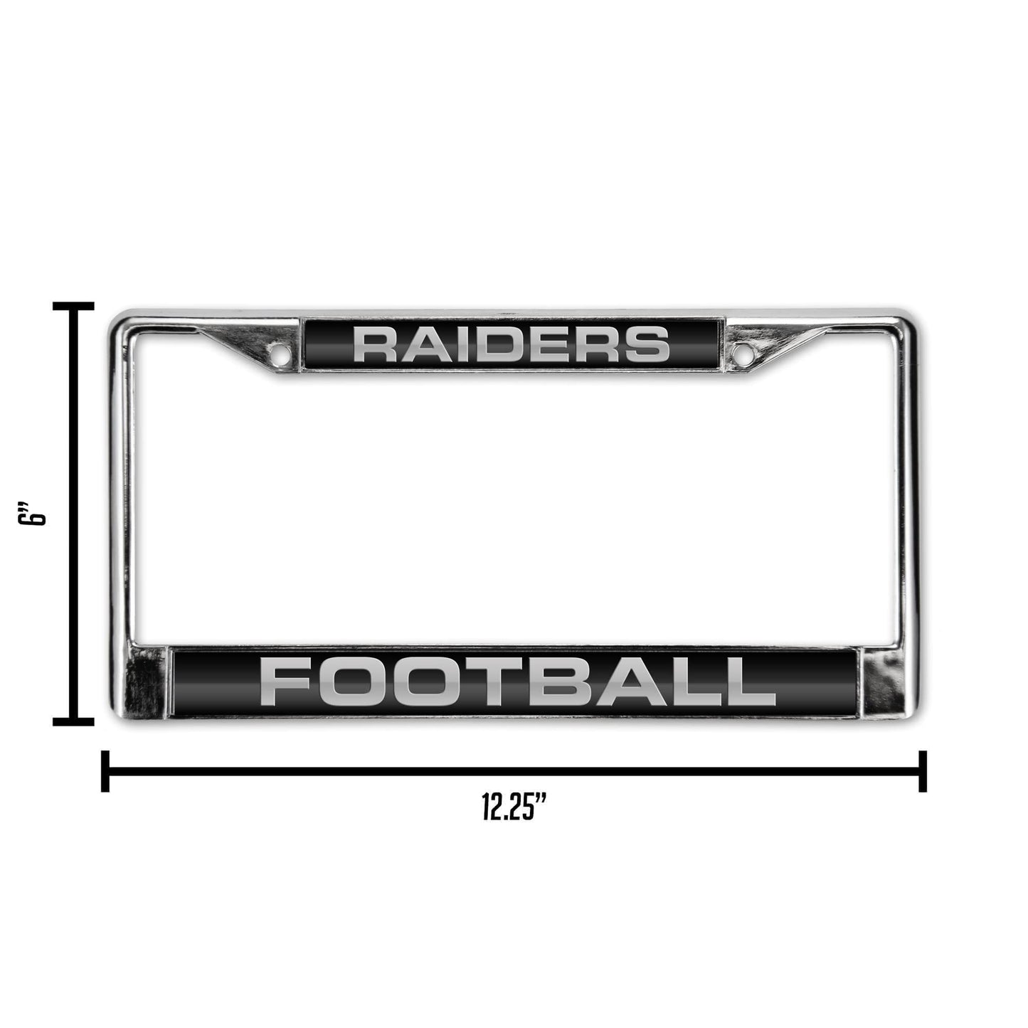NFL Las Vegas Raiders Black Laser Chrome Acrylic License Plate Frame QGC7093