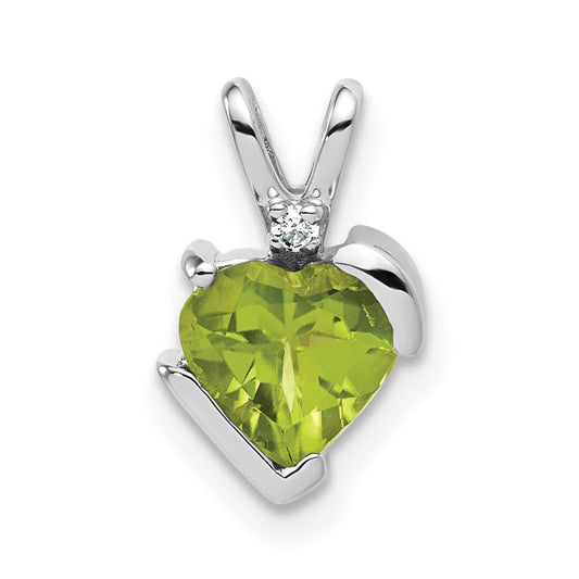 10kw Peridot and Diamond Pendant