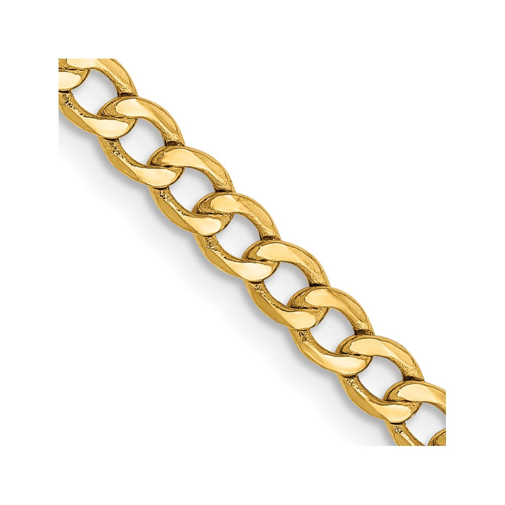 14K 20 inch 2.85mm Semi-Solid Curb with Lobster Clasp Chain