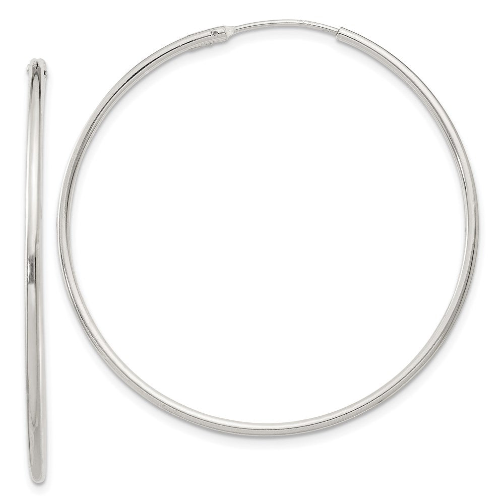 Sterling Silver Polished and Laser Diamond-cut Hoop Earrings