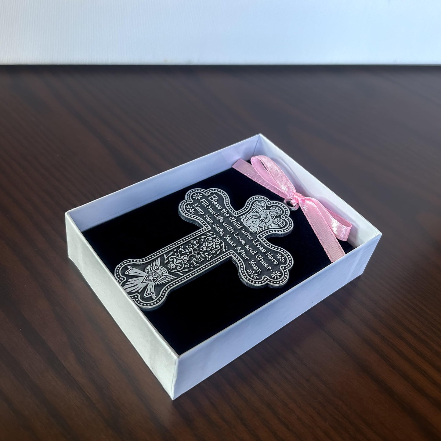 Cathedral Art CM7 Baby Girl Cross Crib Medal, 3-Inch High