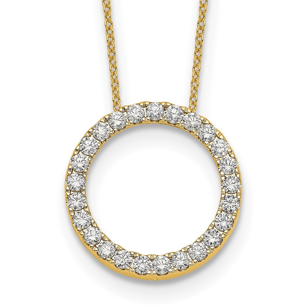 True Origin 14k 1 carat Lab Grown Diamond VS DEF 18 inch Eternity Pendant Necklace