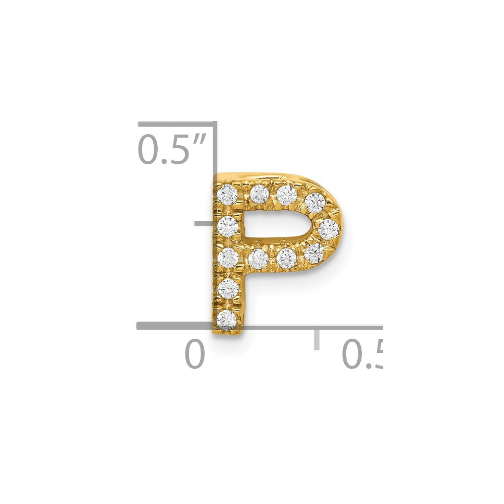 10K  Diamond Letter P Initial Charm