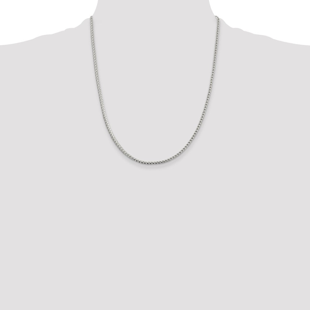 Sterling Silver 2.55mm D/C Square Franco Chain 22 Inches