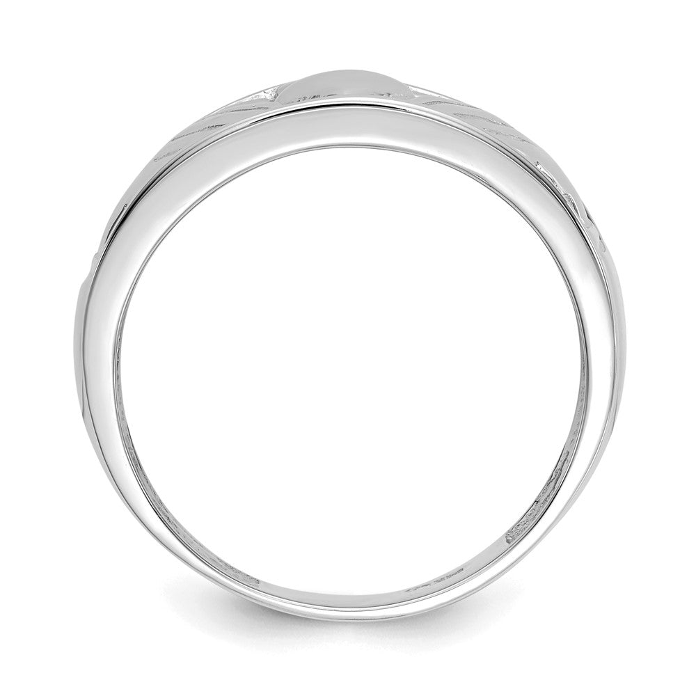 14k White Gold Men's Claddagh Band Size 10