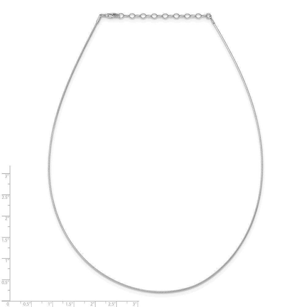 Sterling Silver Rhodium-plated 1mm Round Cubetto 16 Inches