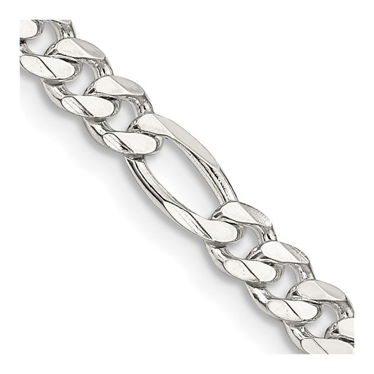 Sterling Silver 4.5mm Figaro Chain 22 Inches