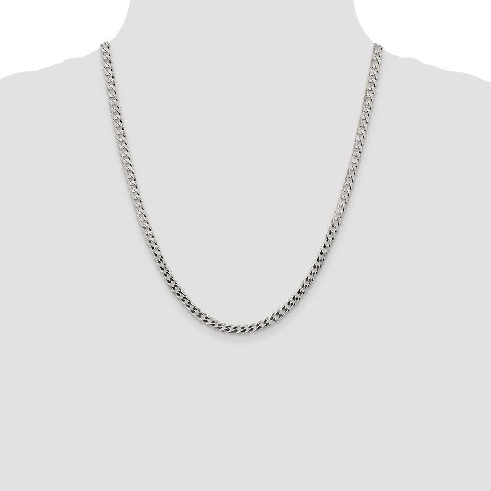Sterling Silver 4.7mm Flat Curb Chain 22 Inches
