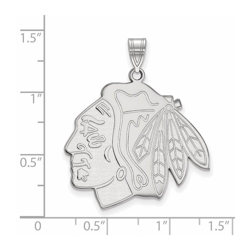 LogoArt NHL Chicago Blackhawks Sterling Silver Extra Large Pendant