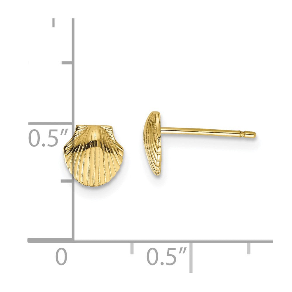 10k Mini Scallop Shell Post Earrings