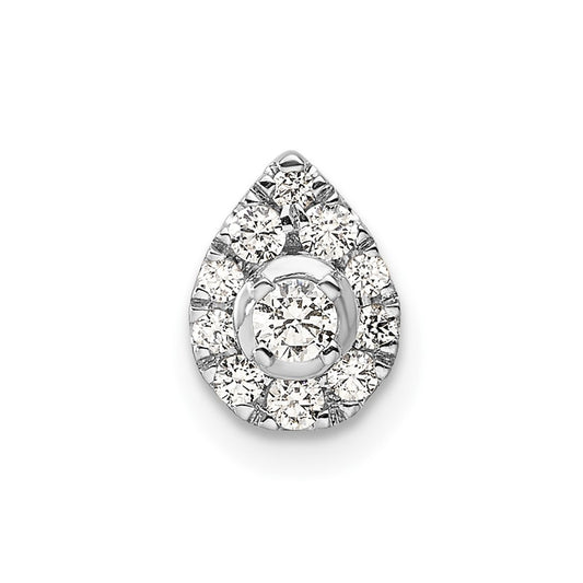 14k White Gold 1/3 carat Lab Grown Diamond VS/SI+ G+ Pear Chain Slide Pendant