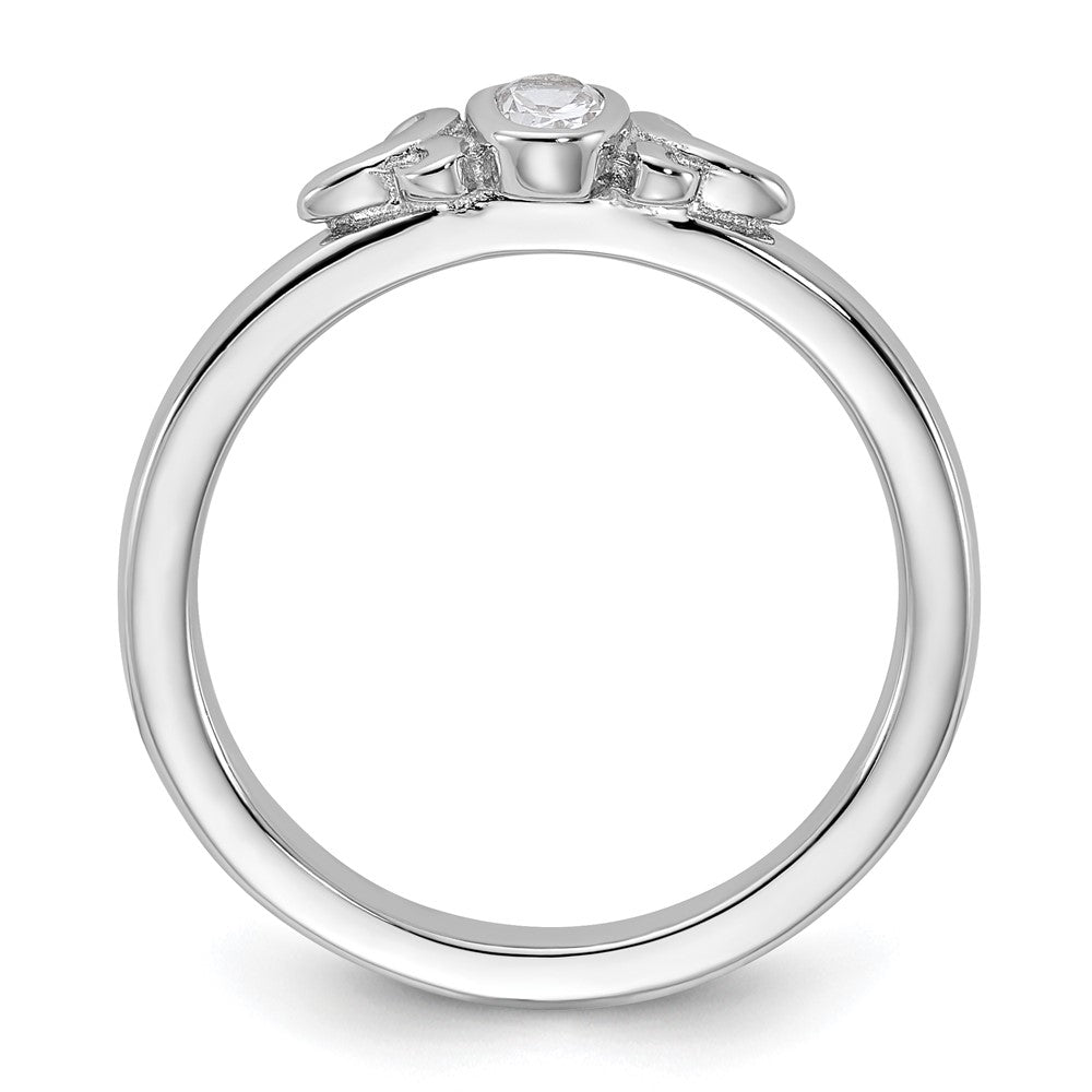Sterling Silver Stackable Expressions Created White Sapphire Ring Size -5