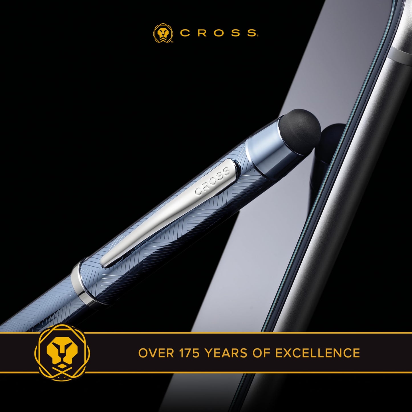 Cross Tech3+ Engraved Refillable Multi-Function Ballpoint Pen with Stylus, Medium Ballpen And Pencil, Includes Premium Gift Box - Lustrous Chrome