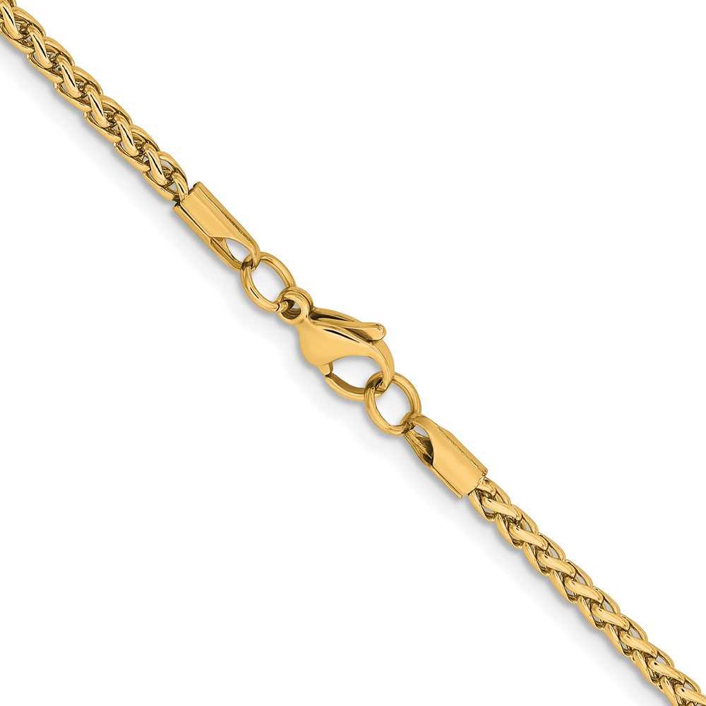 Chisel Stainless Steel Polished Yellow IP-plated 3mm 24 inch Wheat Chain
