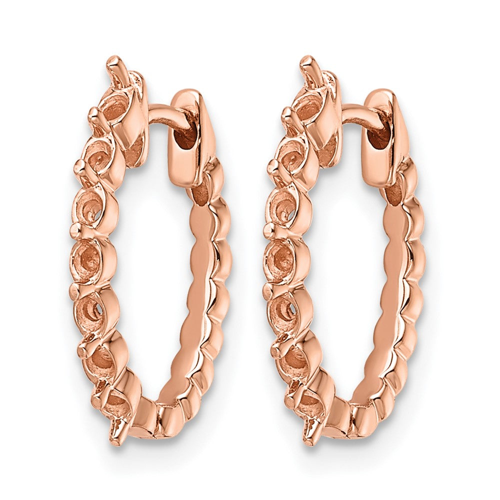14K Rose Gold Hinged Hoop Earring Mountings (Holds 14 x 2.0mm Round)