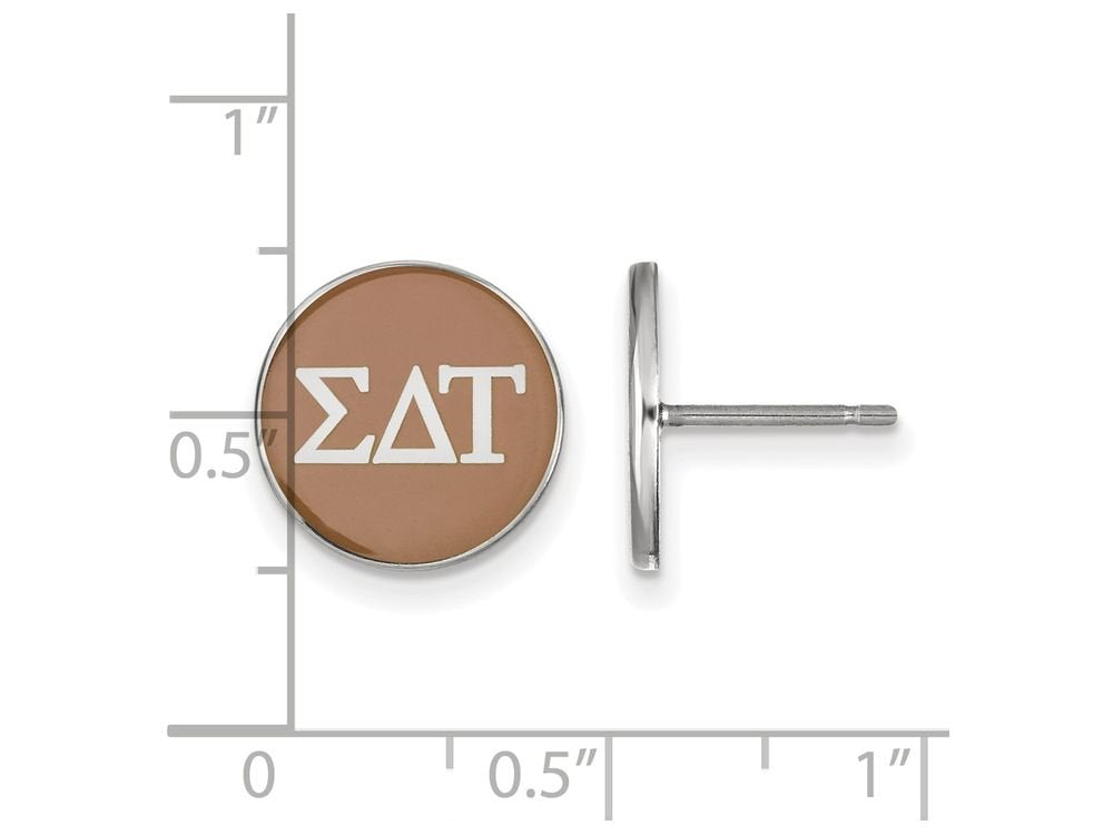 Sterling Silver Official Licensed Greek Sororities Sigma Delta Tau Enameled Post Earrings