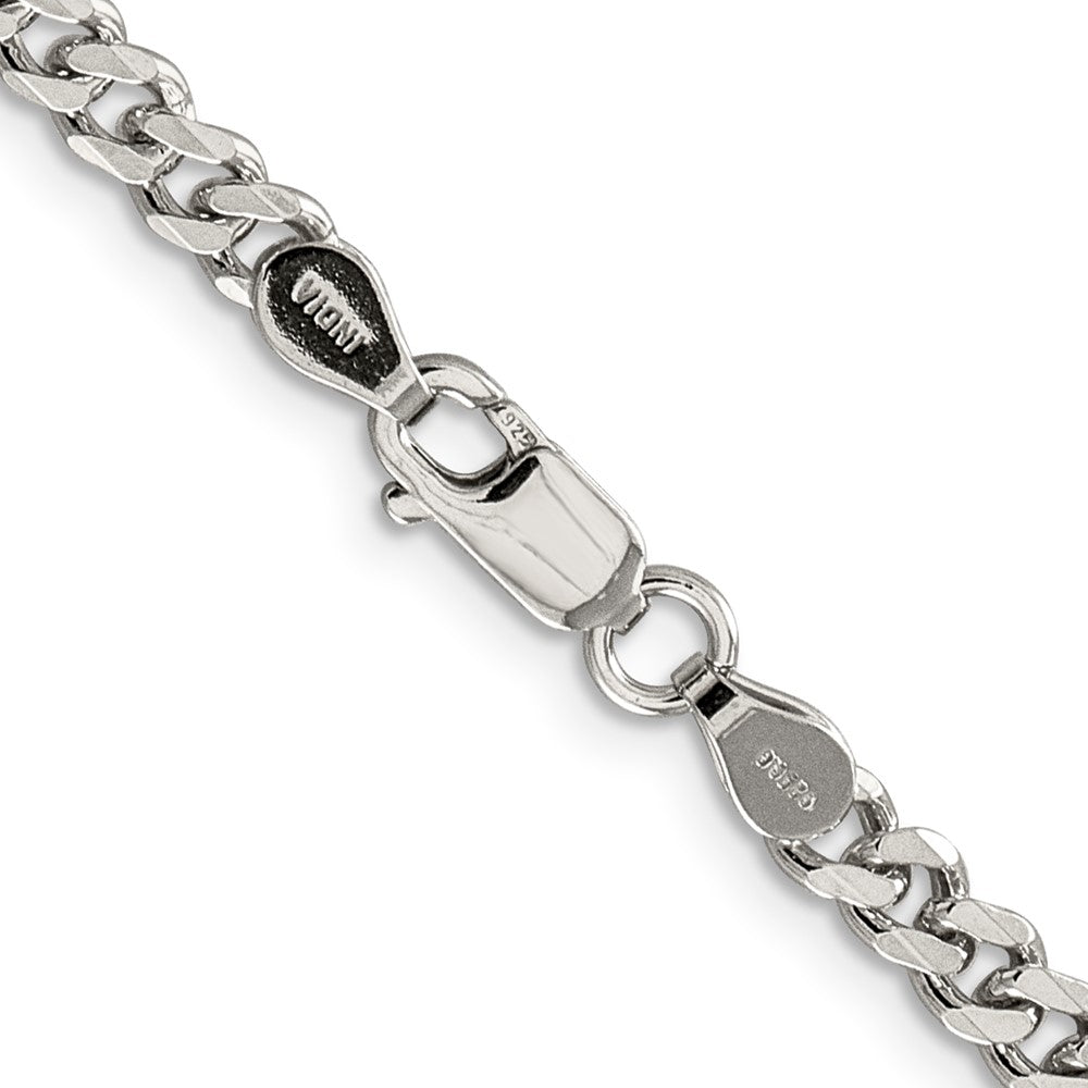 Sterling Silver Rhodium-plated 4.5mm Curb Chain 28 Inches