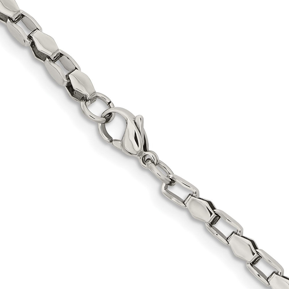 Stainless Steel Polished Fancy Link 24in Chain