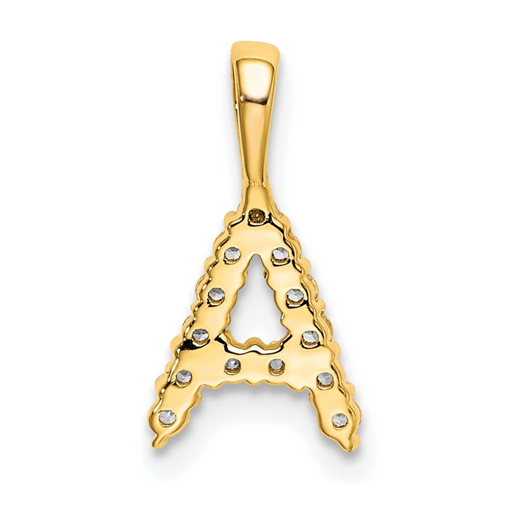 14KY Small Initial A Diamond Pendant