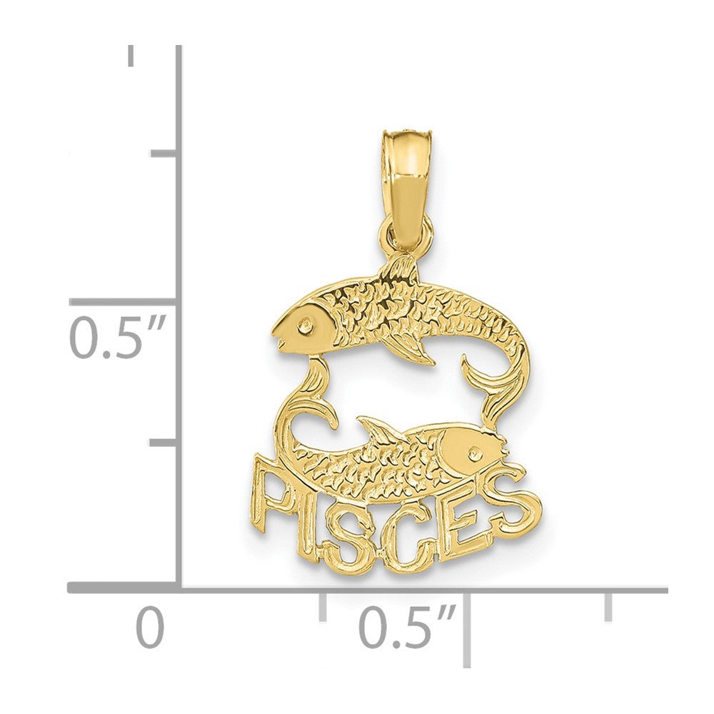 10K PISCES Zodiac Charm
