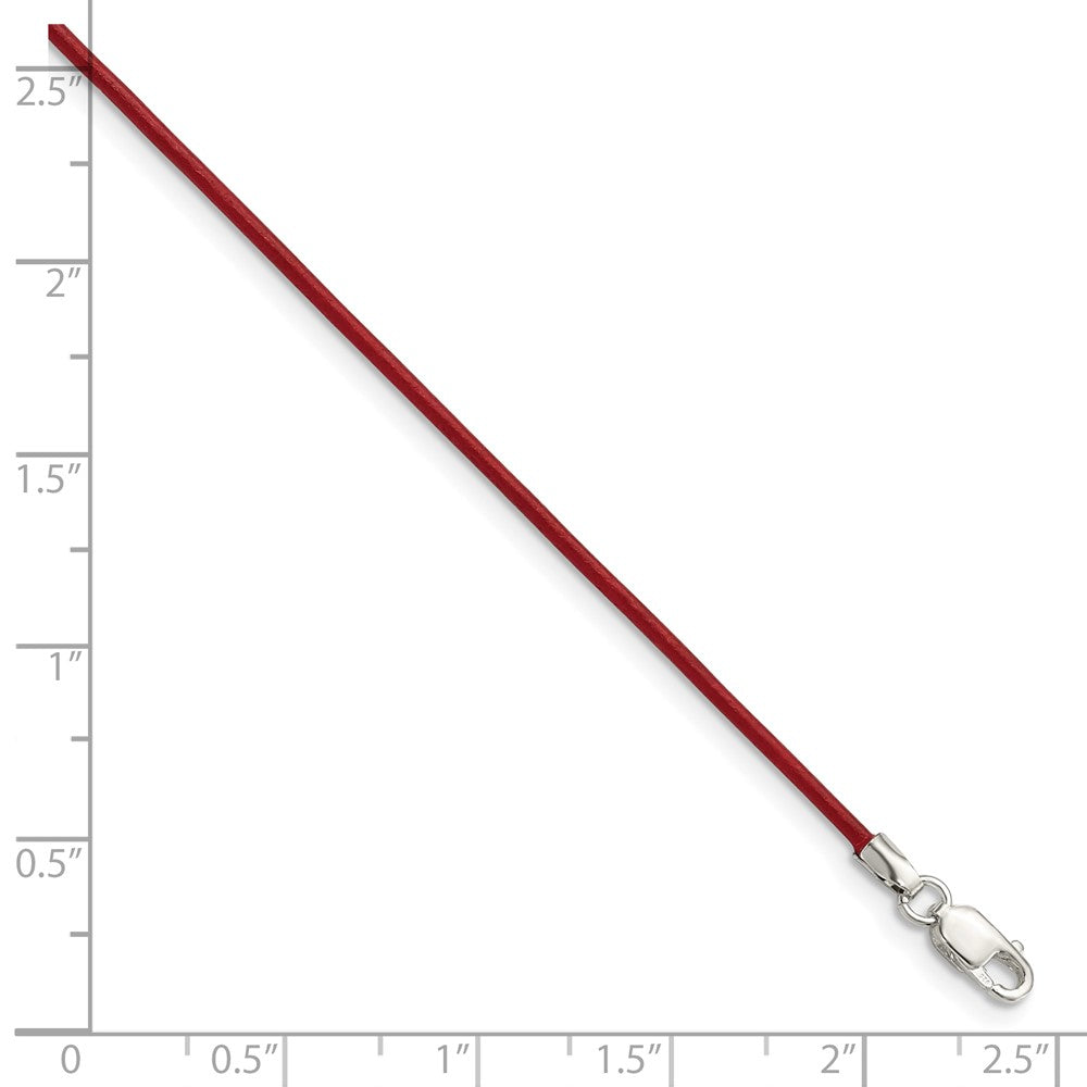 Sterling Silver 16inch 1.5mm Poppy Leather Cord Necklace 16 Inches